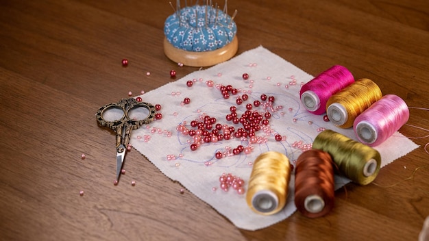 Zestawy do haftu na stole